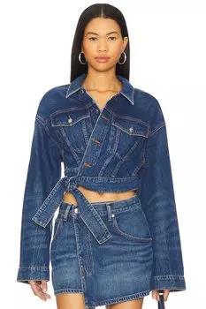 Куртка-тракер в оборках Alexander Wang, deep blue