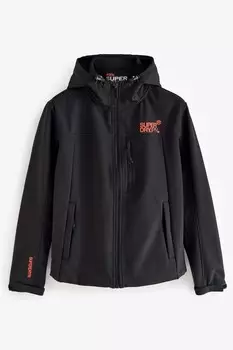 Куртка треккер софтшелл с капюшоном Superdry, черный