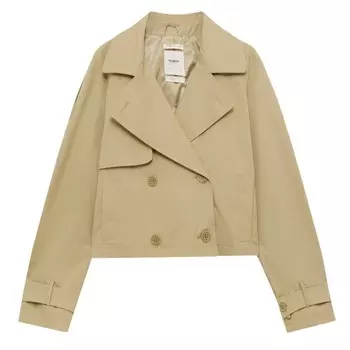 Куртка-тренч Pull&Bear Waxed Corduroy Collar, песочный