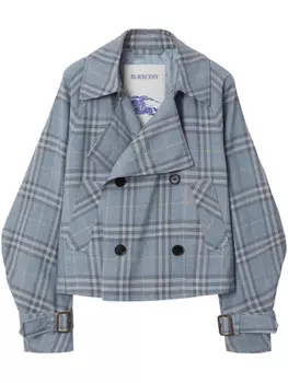 Куртка-тренч в клетку Burberry, синий