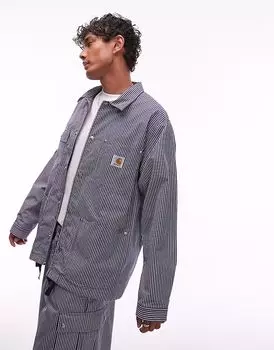 Куртка тренера Carhartt WIP notus stripe синего цвета