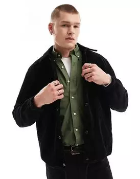 Куртка тренера с логотипом icon на подкладке из вельвета черного цвета Polo Ralph Lauren