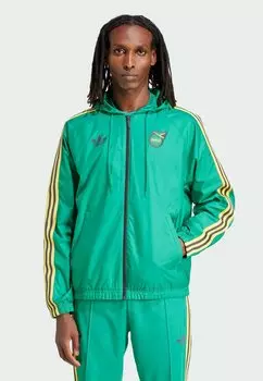 Куртка тренировочная JAMAICA JFF OG WINDBREAKER adidas Originals, цвет court green