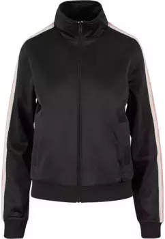 Куртка тренировочная URBAN CLASSICS " Urban Classics Women's Ladies Retro Track Jacket" (1 шт.), без капюшона, черный