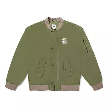 Куртка triple logo baseball jacket 'green' Vans, зеленый