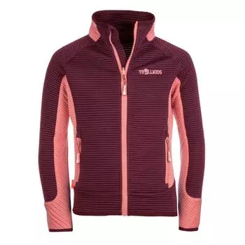 Куртка Trollkids Nordland флисовая для девочек, розовый/бордовый
