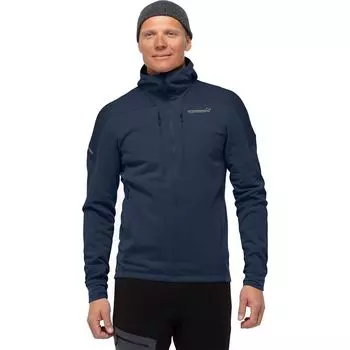 Куртка trollveggen powerstretch pro с капюшоном и молнией во всю длину Norrona, индиго