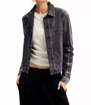 Куртка Trucker из металлизированного денима светло-серого цвета Desigual