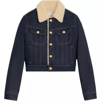 Куртка Trucker Sherpa на пуговицах CELINE, Washed Dark Blue