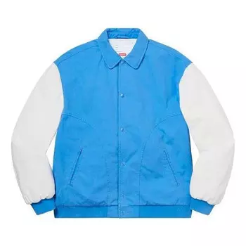 Куртка twill varsity jacket 'blue white' Supreme, синий