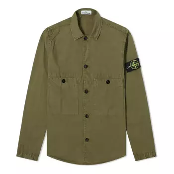Куртка two pocket overshirt 'olive green' Stone Island, зеленый