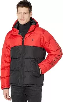Куртка U.S. Polo Assn. Color-Blocked Padded, черный/красный