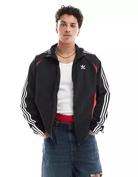 Куртка уличная спортивная черного и красного цвета adidas Originals
