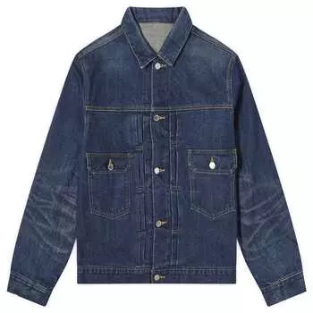 Куртка Uniform Experiment Damaged Denim Trucker, синий