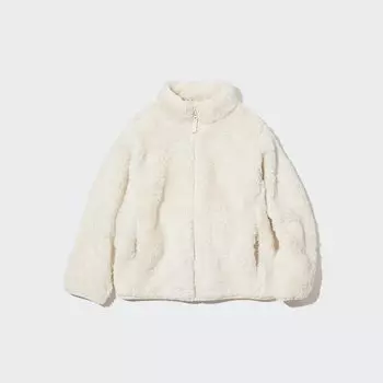 Куртка Uniqlo детская из пушистого флиса, молочный