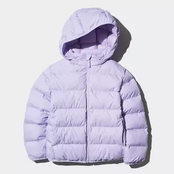 Куртка Uniqlo детская стеганая с капюшоном, 71 фиолетовый