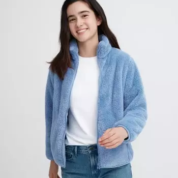 Толстовка Uniqlo Fluffy Fleece Zipped, голубой