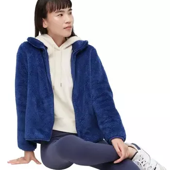 Куртка Uniqlo Fluffy Fleece Zipped, темно-синий