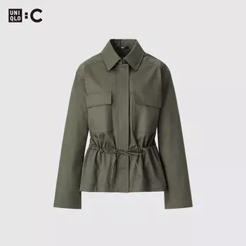 Куртка UNIQLO хлопковая, оливковый
