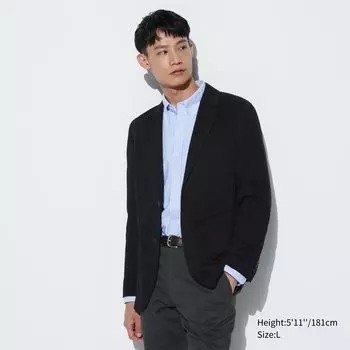 Куртка UNIQLO на пуговицах, черный