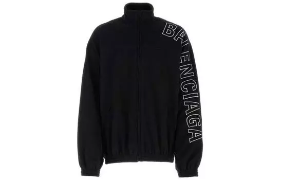Куртка Balenciaga с логотипом на рукаве, черный