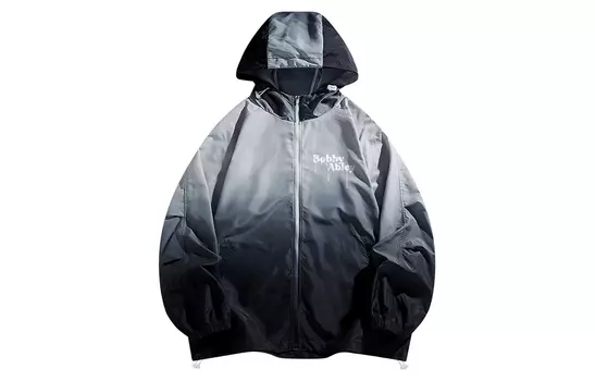 Куртка унисекс BOBBY ABLEY, Черно-серый градиент (улучшенная модель с капюшоном)