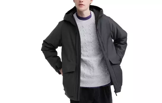 Гибридная пуховая парка (3D Cut) Uniqlo, 08 темно-серый