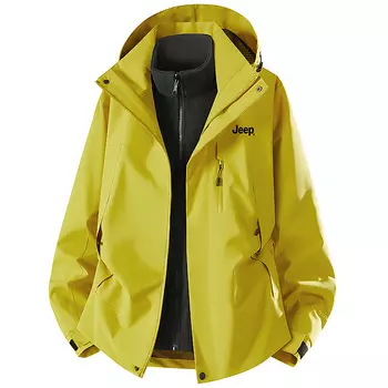 Куртка унисекс из коллекции Leisure Jeep, Matcha Green (90 Fill Power White Duck Down Liner+Hard Shell Windbreaker Jacket Two-Piece Set)