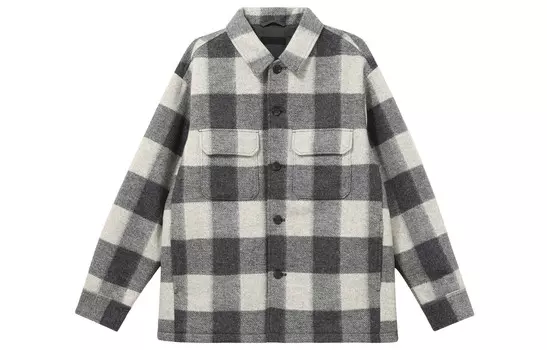 Рубашка Unisex Uniqlo Checked Overshirt, 05 серый