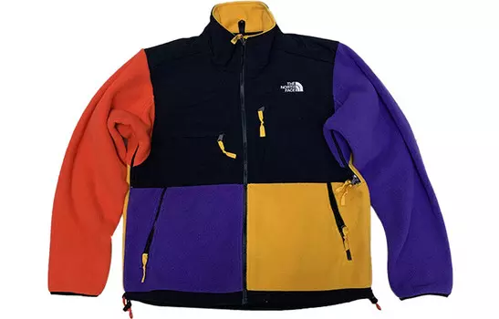 Куртка унисекс оранжево-фиолетовая с цветовыми блоками The North Face, оранжевый