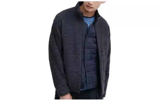 Куртка унисекс темно-синяя Uniqlo, темно-синий