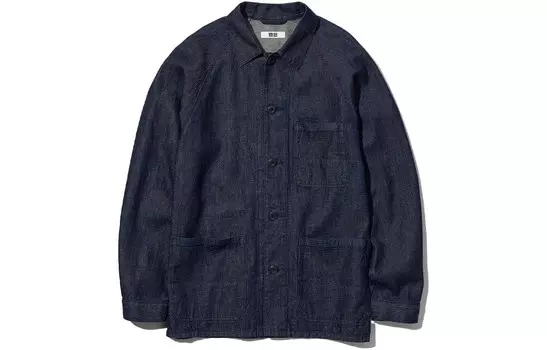 Куртка из смесового хлопка и льна Uniqlo Unisex, 68 синий