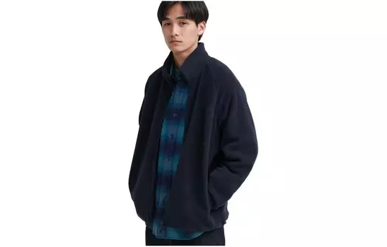 Куртка унисекс темно-синяя Uniqlo, темно-синий