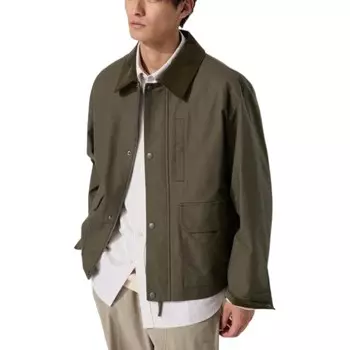 Практичная короткая куртка Uniqlo, 57 оливковый