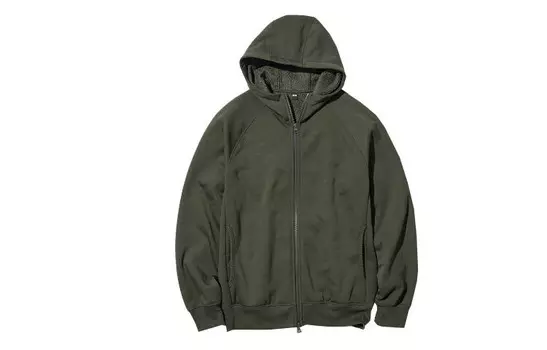 Толстовка Uniqlo Heattech с подкладкой Unisex, 57 оливковый