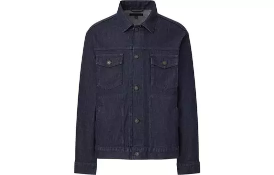 Мужская джинсовая куртка UNIQLO, 68 темно-синий