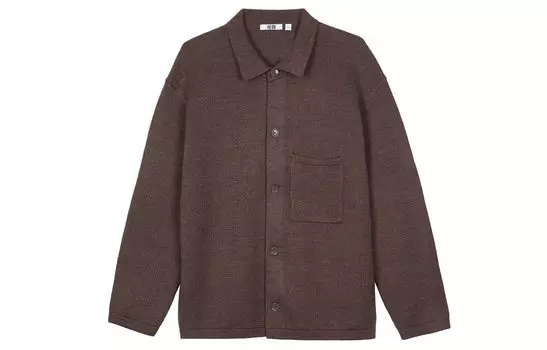 Мужская трикотажная рубашка Uniqlo U, 36 коричневый