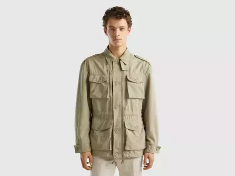 Куртка United Colors of Benetton для активного отдыха с фирменной этикеткой, бежевый