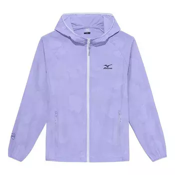 Куртка upf50+logo outdoor jacket 'purple' Mizuno, фиолетовый