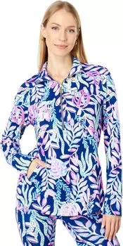 Куртка UPF 50+ Skipper Popover Lilly Pulitzer, цвет Oyster Bay Navy Youve Been Spotted