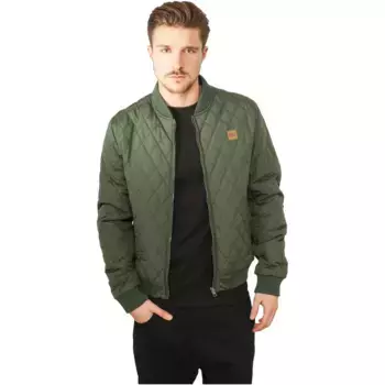 Куртка Urban Classics Diamond Quilt Nylon, зеленый