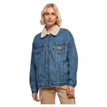 Куртка Urban Classics Oversized Sherpa denim, синий
