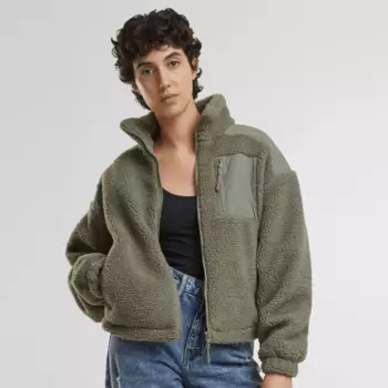 Куртка Urban Classics Sherpa Mix Jacket, зеленый