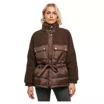 Куртка Urban Classics Sherpa Mix Puffer Big, коричневый