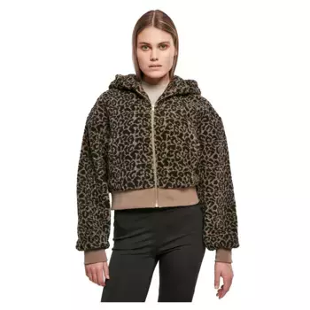 Куртка Urban Classics Short Oversized AOP Sherpa, коричневый