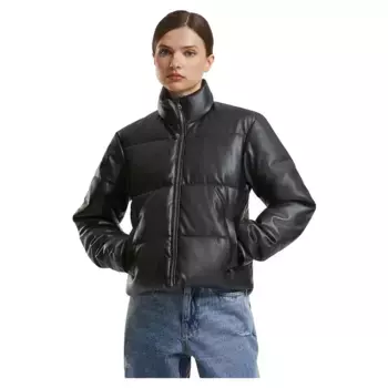 Куртка Urban Classics Synthetic Leather padded, черный