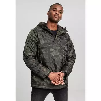 Куртка Urban Classics Windproof Padded Pullover Over, зеленый