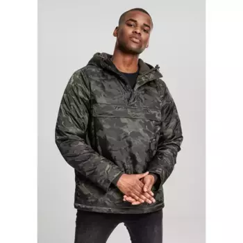 Куртка Urban Classics Windproof Padded Pullover Over, зеленый