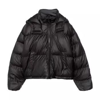 Куртка утепленная Stradivarius, черный