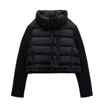 Куртка утепленная Zara Contrast, черный